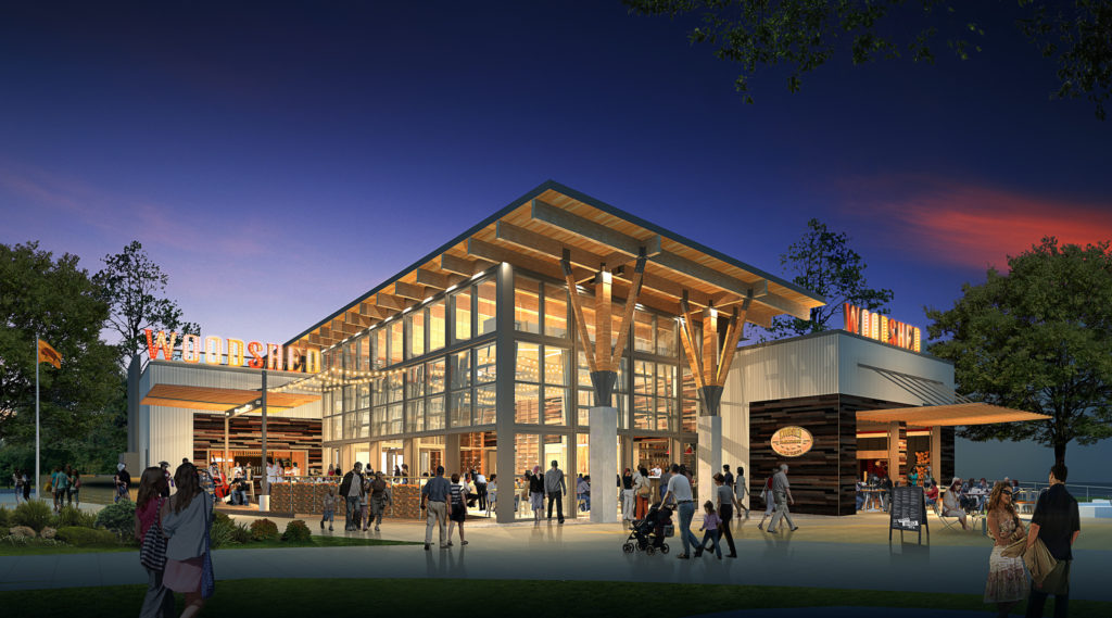 Levy Park Restaurants Nighttime